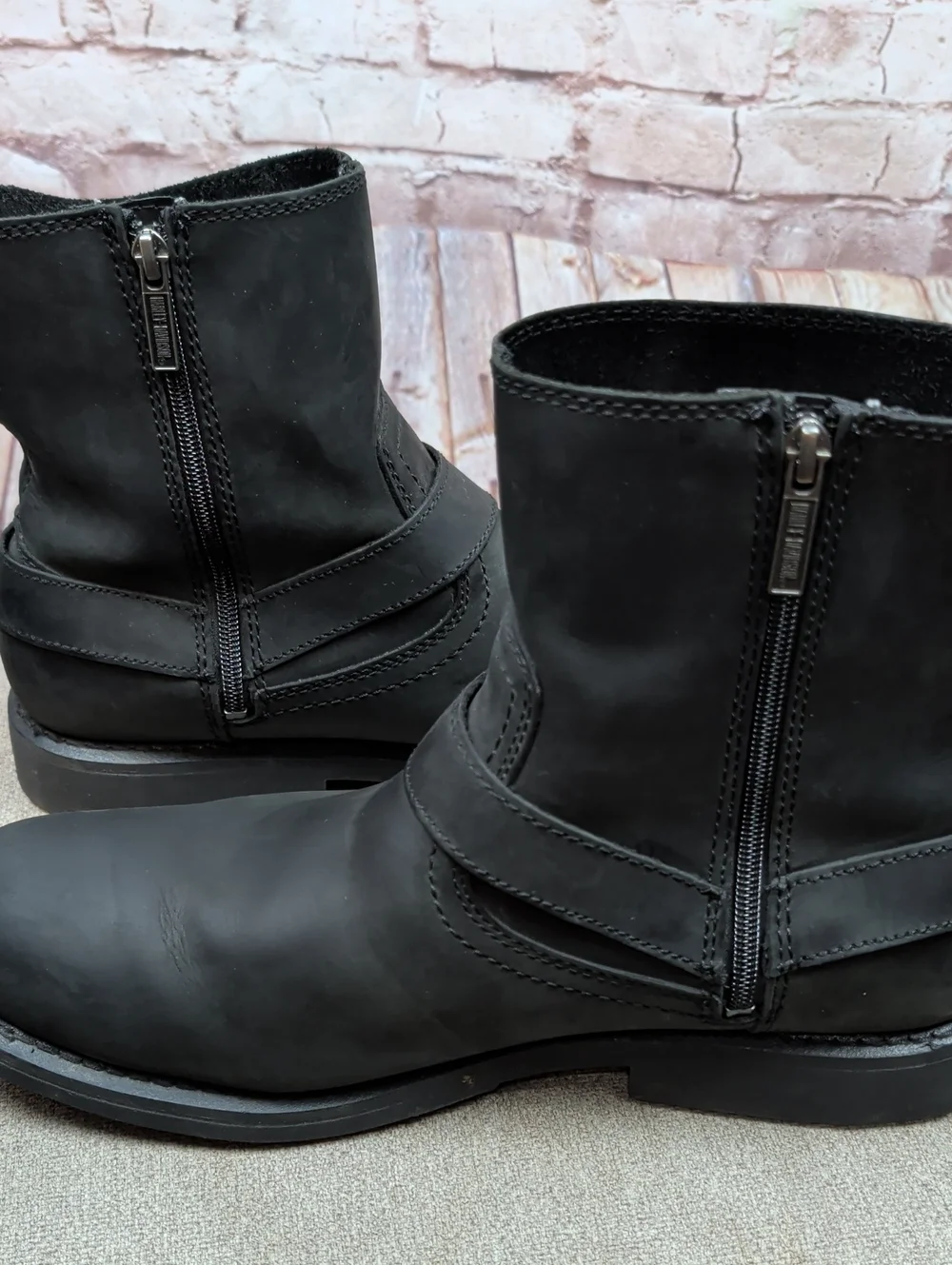 Harley-Davidson Men's Black Leather Harness Riding Boots Size 12